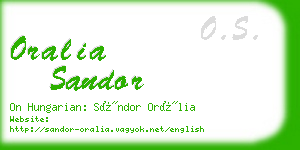 oralia sandor business card